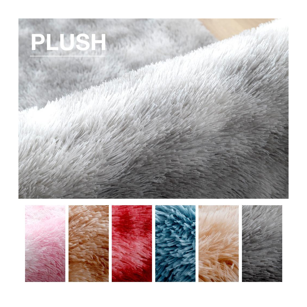 Flauschiger Plüschteppich aus Samt von A Family Of Home Textiles in Grau, B x T: 160 x 230 cm - Bild 1