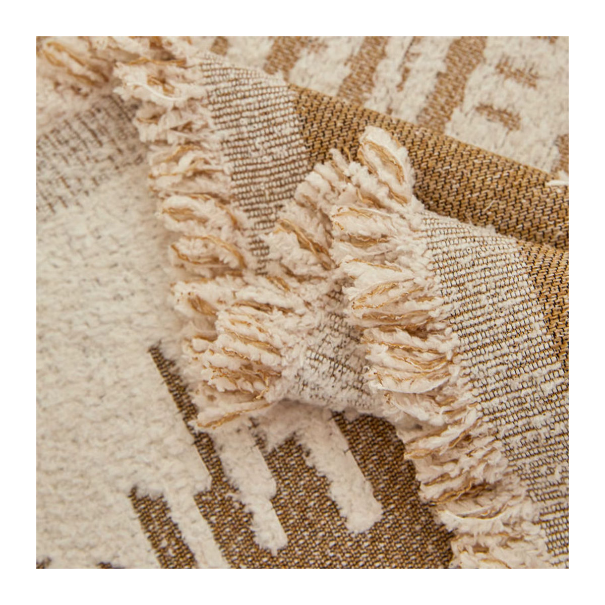 Flauschiges Jacquard Sofa Handtuch mit Quasten für Wohnzimmer Möbel und Camping in Flauschige Linien Design - Bild 3