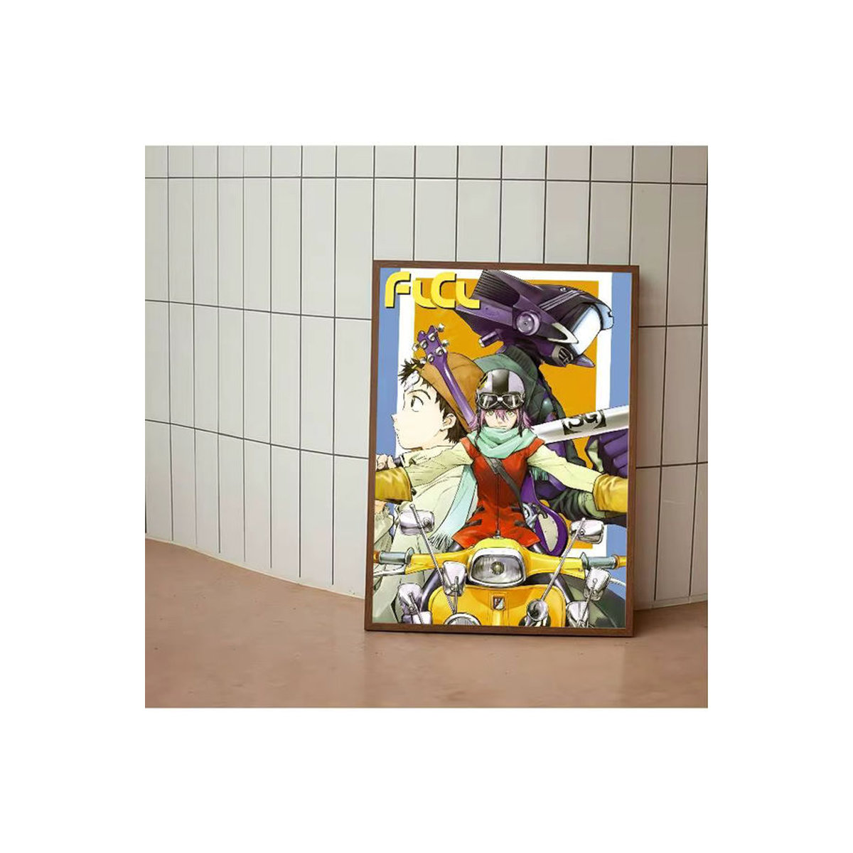 FLCL Anime Vintage Poster als selbstklebender Retro Kraftpapier Aufkleber in Mehrfarbig für deine Zimmer Dekoration - Bild 7