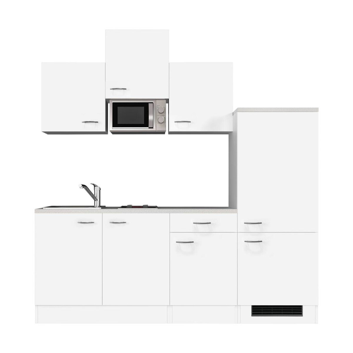Flex-Well Singleküche WITO Küchenzeile mit E-Geräten in Weiß B/H/T: 210 x 226 x 60 cm - Bild 2