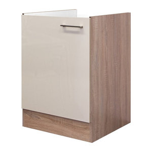 Flex-Well Spülenunterschrank Nepal in Beige mit Drehtüren und frei wählbarer Anschlagrichtung