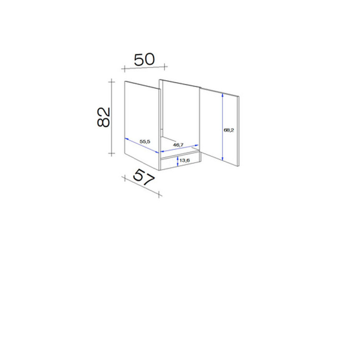 Flex-Well Spülenunterschrank Valero in Sonoma Eiche und Weiß Hochglanz, B/H/T: 50 x 82 x 57 cm - Bild 2