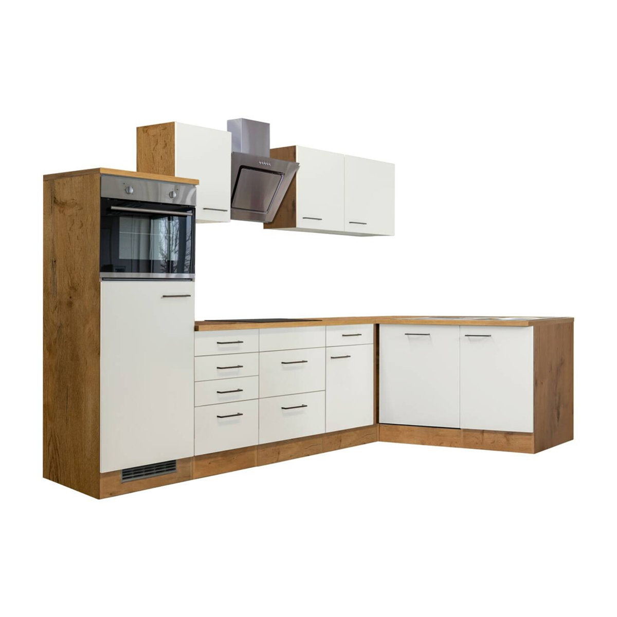 Flex-Well Winkelküche Avila in Weiß und Beige mit Melaminharz-Arbeitsplatte, B/H/T: 280 x 200 x 60 cm - Bild 2