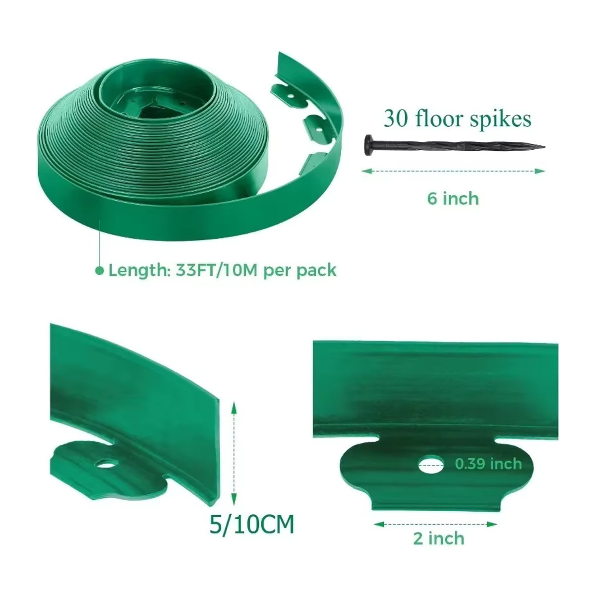 Flexible PVC-Garteneinfassung mit 30 Stachelankern, robustes wetterbeständiges Rasenbordenset, 10 m Länge - Bild 4