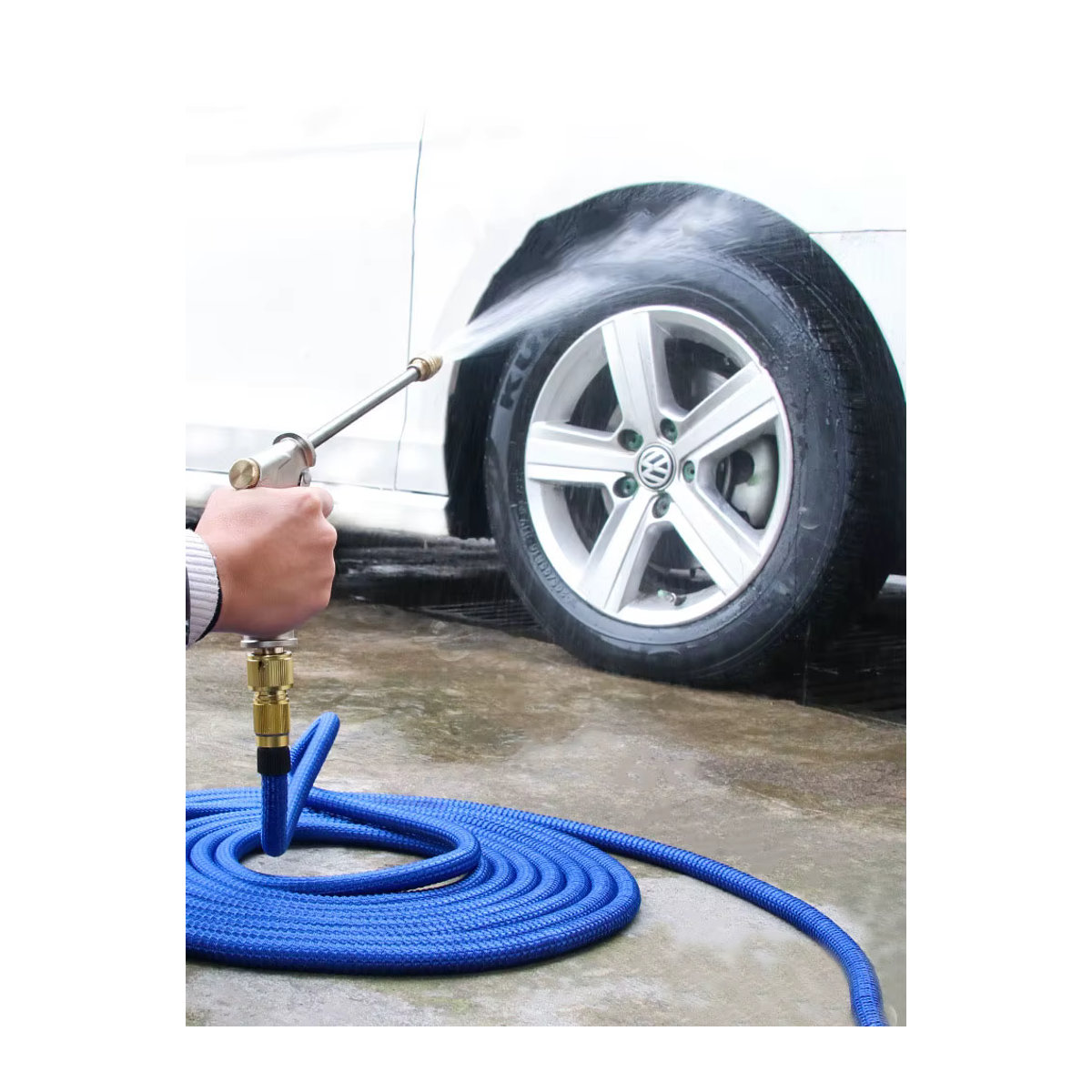 Flexibler erweiterbarer Schlauch mit Wasserpistole und Sprinkler-Düse zur Autoreinigung und Gartenbewässerung - Bild 6
