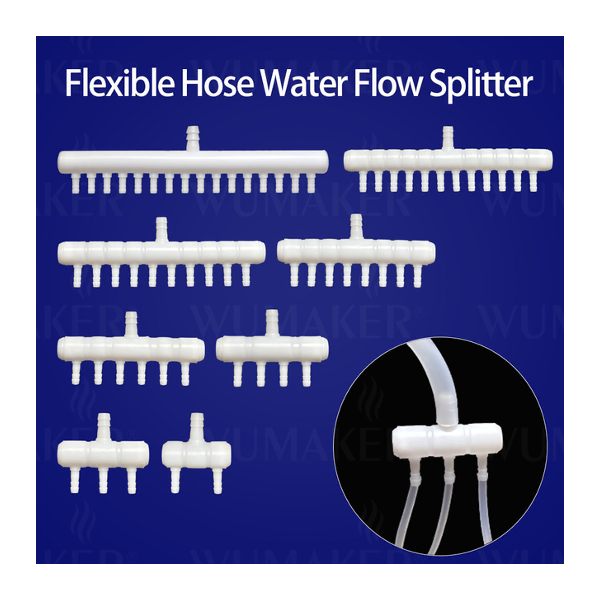 Flexibler Kunststoff Schlauch Wasser-Splitter mit Multi-Kopf für die Bewässerung und Laboranwendungen in Weiß - Bild 1