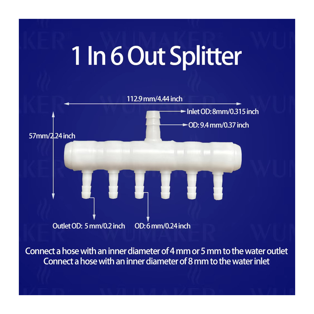 Flexibler Kunststoff Schlauch Wasser-Splitter mit Multi-Kopf für die Bewässerung und Laboranwendungen in Weiß - Bild 2
