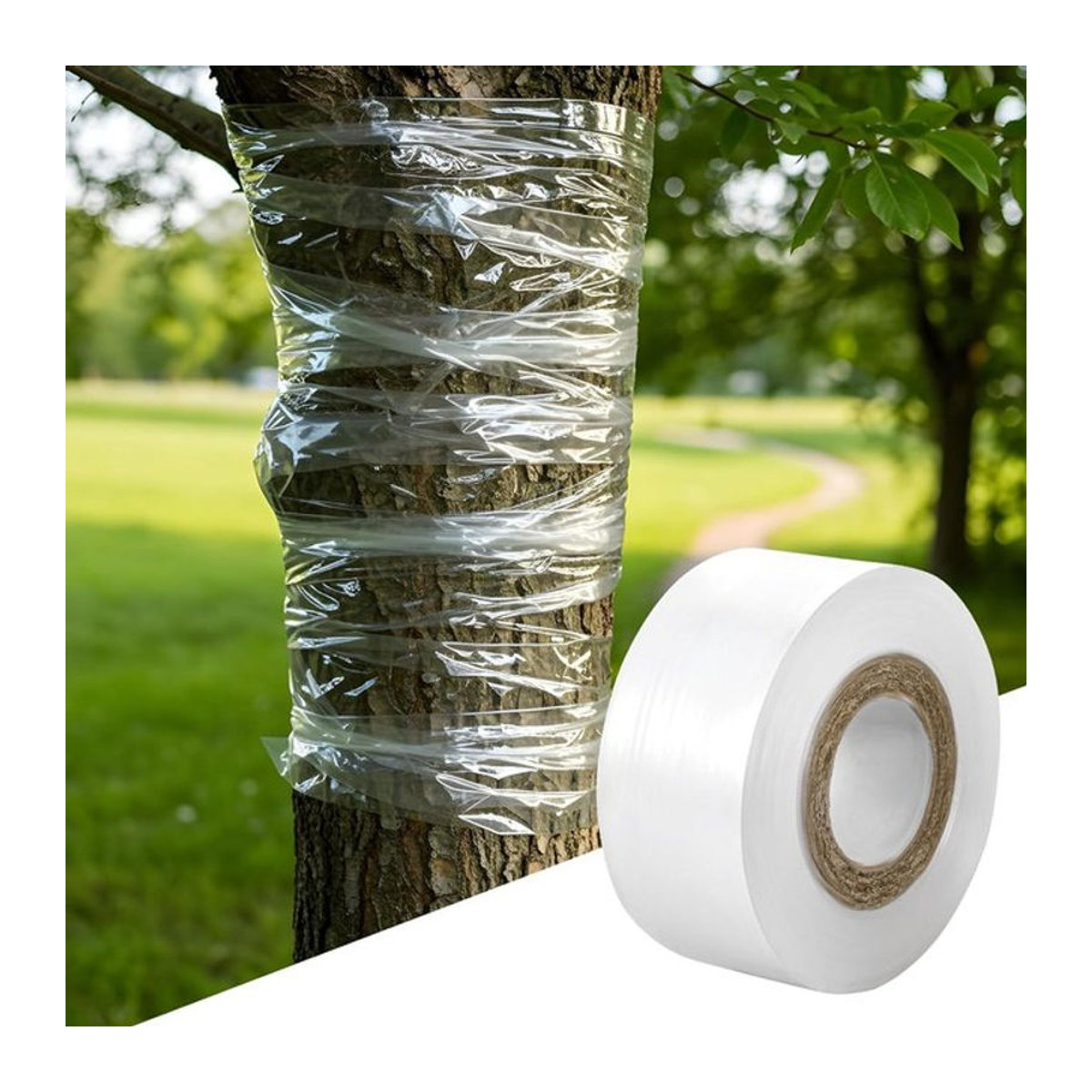 Flexibles Pfropfband in Weiß für Garten und Pflanzen, dehnbares Dichtungsband zum Pfropfen von Bäumen, Breite: 0,3 cm bis 0,7 cm - Bild 1