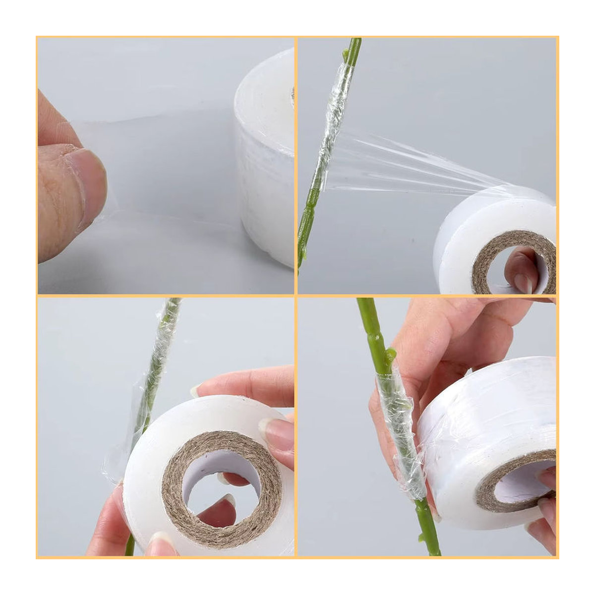 Flexibles Pfropfband in Weiß für Garten und Pflanzen, dehnbares Dichtungsband zum Pfropfen von Bäumen, Breite: 0,3 cm bis 0,7 cm - Bild 4