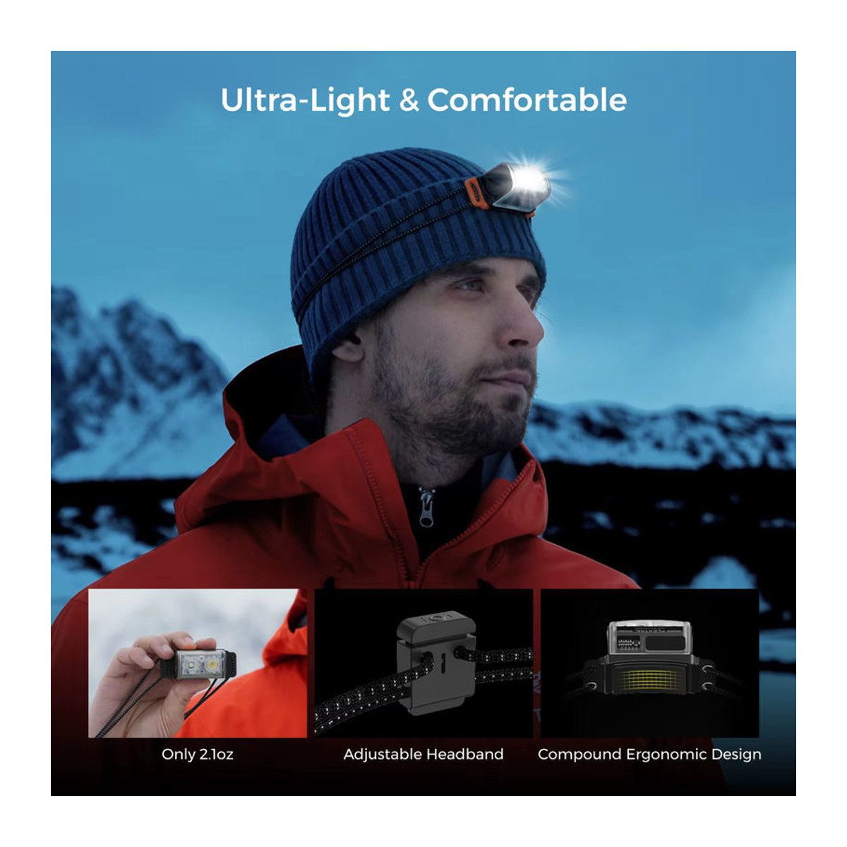 FLEXTAIL TINY HELIO 600Z Stirnlampe mit austauschbarem 700-mAh-Akku für Outdoor, Camping und Wandern - Bild 3