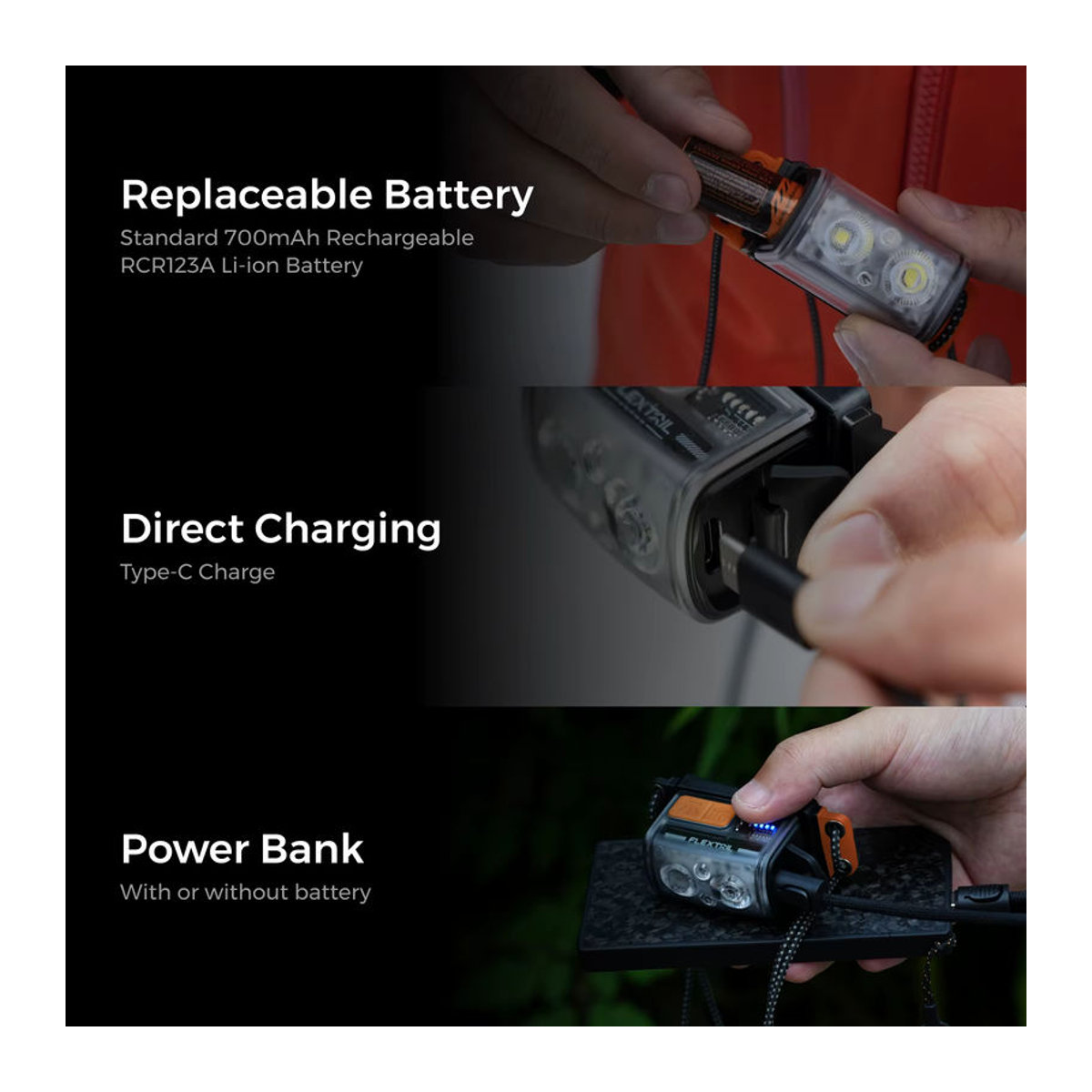 FLEXTAIL TINY HELIO 600Z Stirnlampe mit austauschbarem 700-mAh-Akku für Outdoor, Camping und Wandern - Bild 6