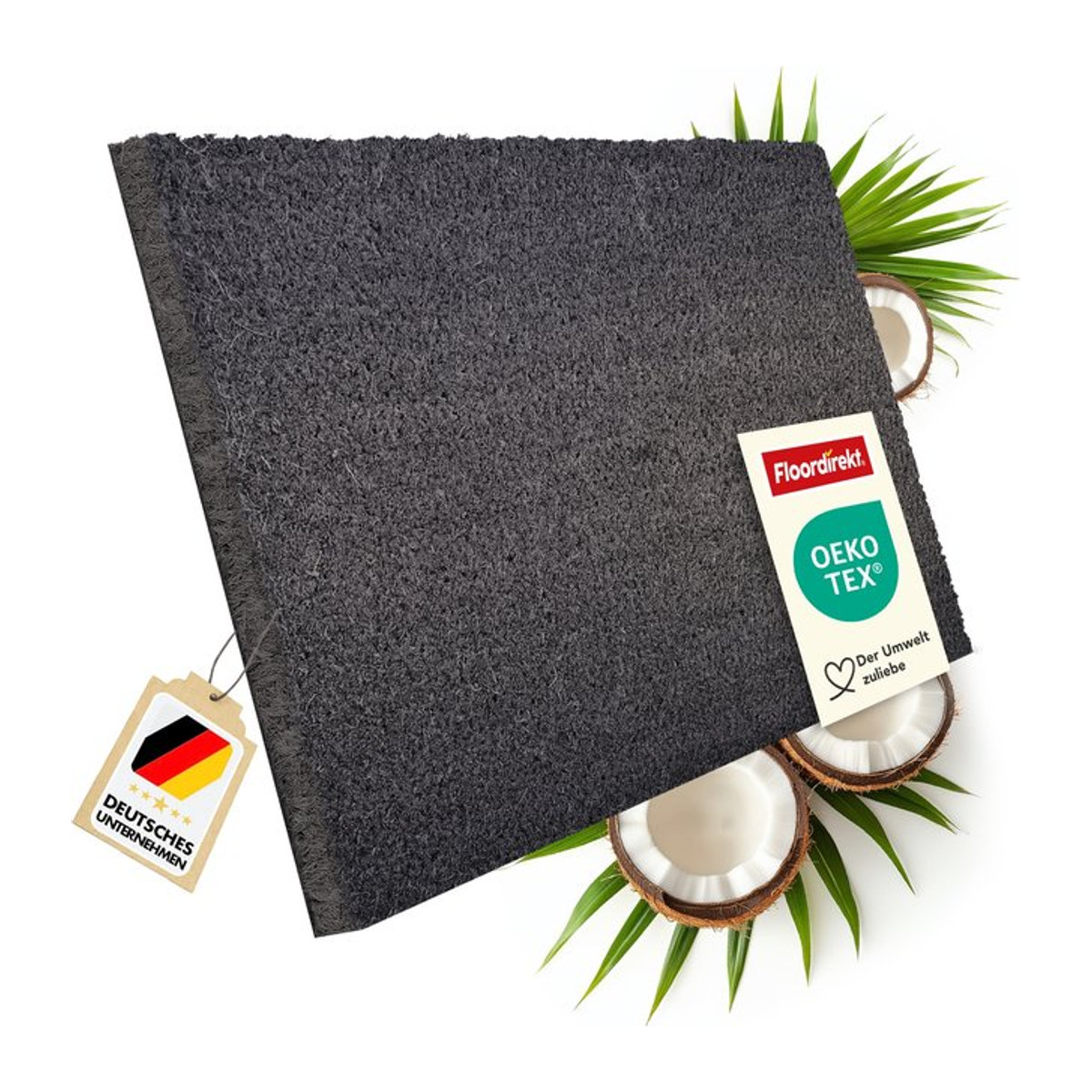 floordirekt Kokos Fußmatte Grau 17 mm - Bild 1