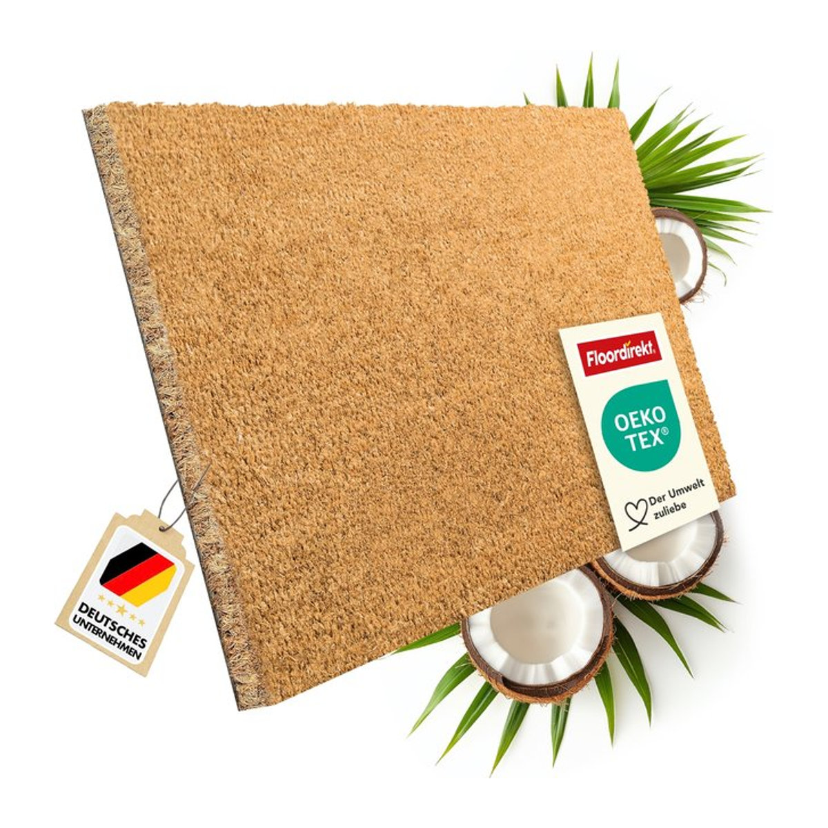 floordirekt Kokos-Fußmatte in Natur Braun mit 24 mm Stärke - Bild 1