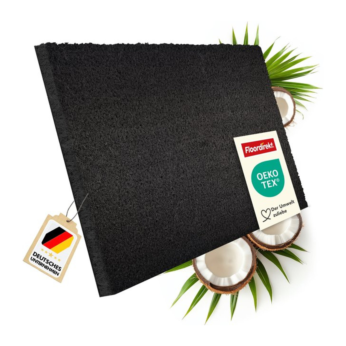 floordirekt Kokos Fußmatte Schwarz 24 mm - Bild 1