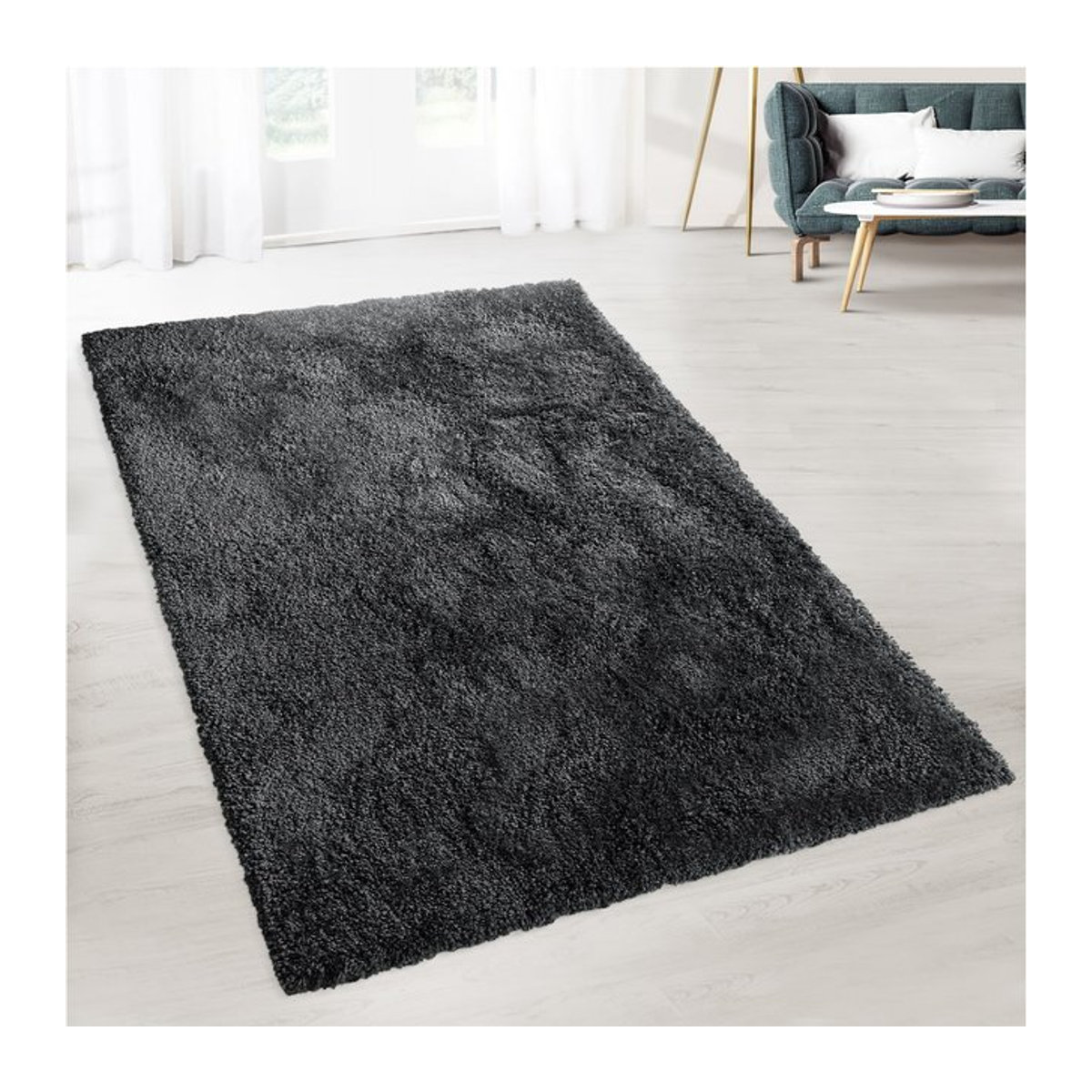 floordirekt Shaggy-Teppich Prestige Grau - Bild 1