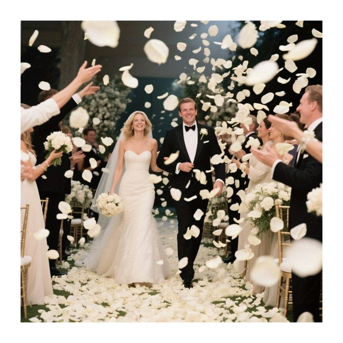 Floralora Künstliche Rosenblätter in Cremeweiß aus Kunststoff für Hochzeiten und Dekorationen - Bild 1