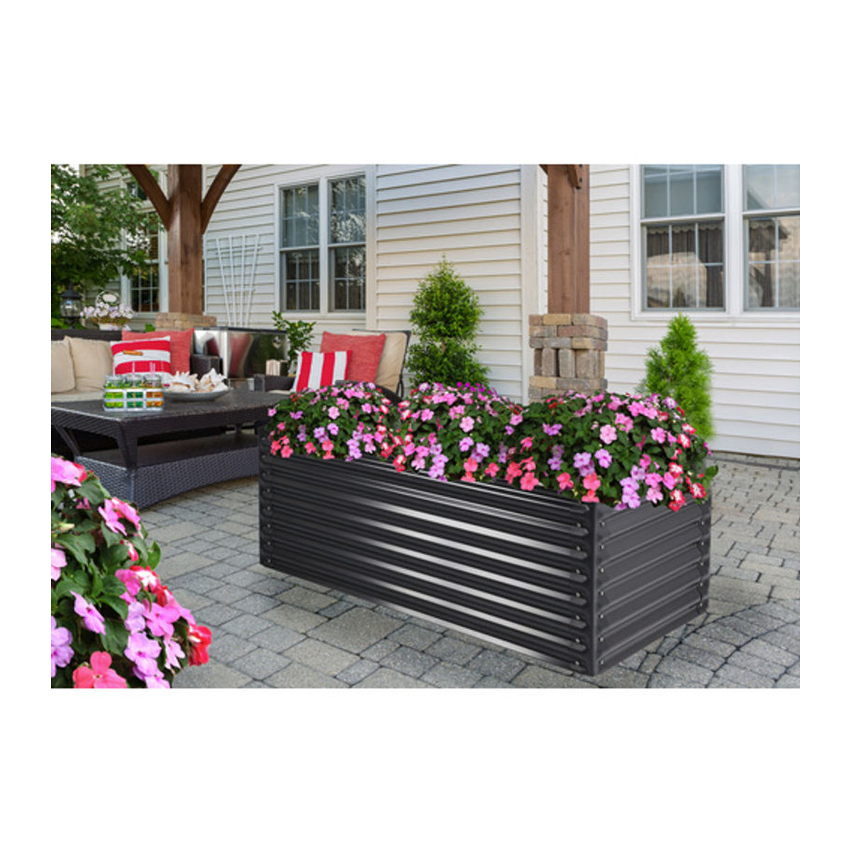 FLORAWORLD Hochbeet floraworld aus Stahl in Grau und Anthrazit, B/H/L: 150 x 60 x 60 cm - Bild 2