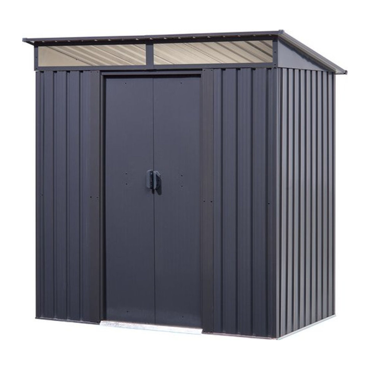 FLORAWORLD Metallgerätehaus Lightline mit Pultdach in Anthrazit-Grau, B: 195 cm, H: 196 cm, T: 121 cm - Bild 1