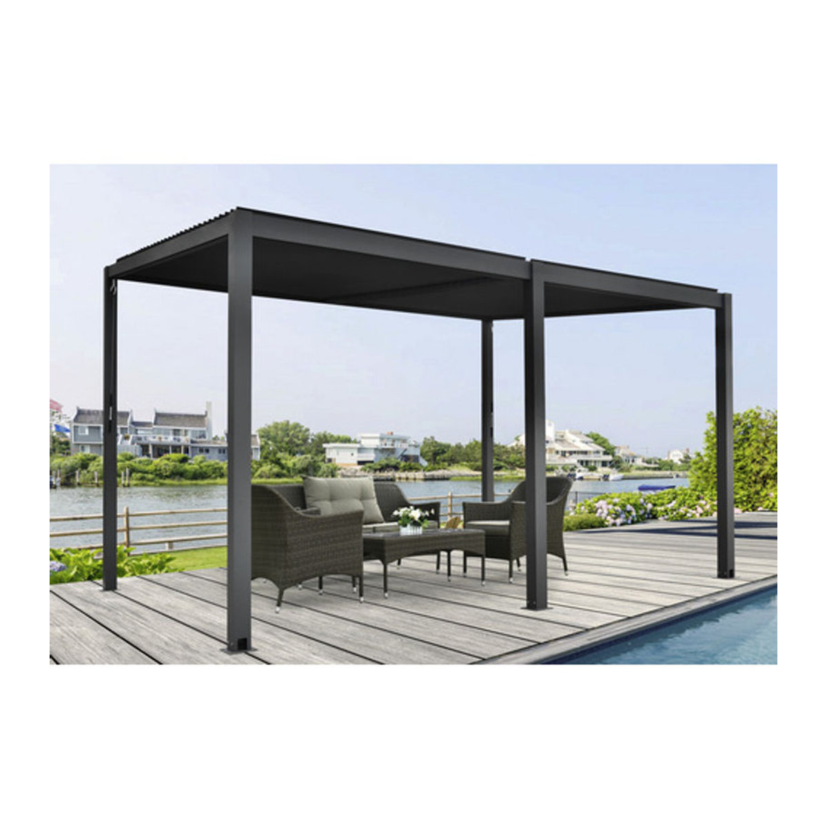 FLORAWORLD Terrassenüberdachung mit Aluminiumdach in Anthrazit Grau, Breite: 400 cm - Bild 2