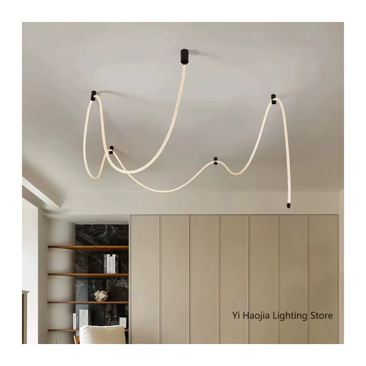 Florvine Moderne LED-Pendelleuchte in Schwarz/Weiß für Wohnzimmer und Schlafzimmer - Bild 4