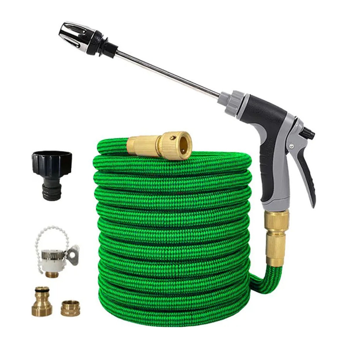 FLOWERS SPRAL Garten-Wasserschlauch-Aufroller mit ausziehbarem Hochdruck-Bewässerungsschlauch für Garten und Autowäsche - Bild 1