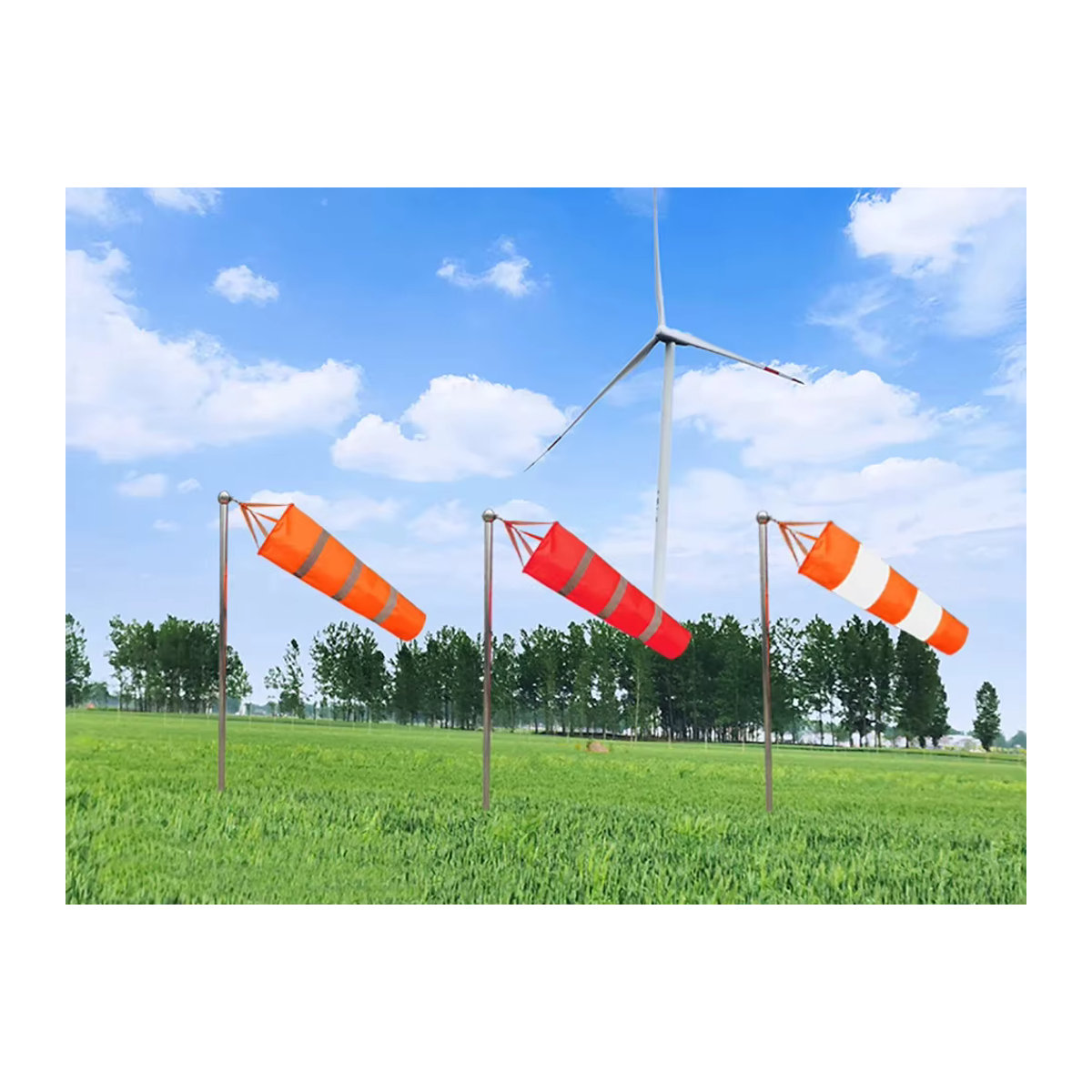 Fluoreszierender und reflektierender Windsack von Adhere To Fly in Orange, Breite: 60 cm - Bild 5