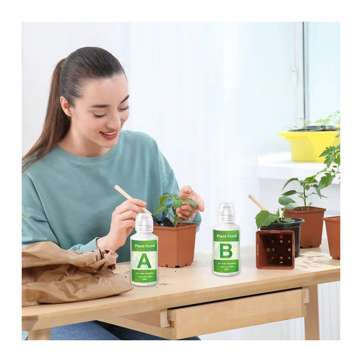 Flüssigdünger A und B Hydrokulturlösung für Gartenpflanzen, Blumen, Gemüse und Gras in Weiß - Bild 3