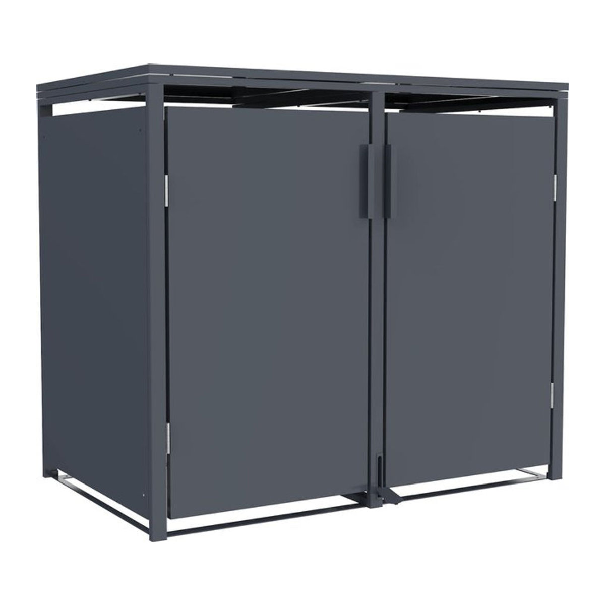 FM-Solar Mülltonnenbox Anthrazit für 2 Mülltonnen (120L und 240L) mit Softclose-Pedal, B/T/H: 132 x 80 x 116 cm - Bild 1