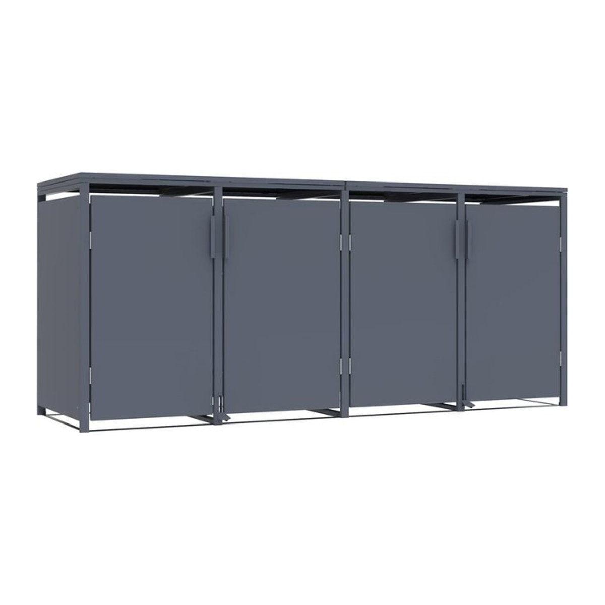 FM-Solar Mülltonnenbox Anthrazit für 4 Mülltonnen (120L/240L) mit Softclose-Pedal, B/H/T: 265 x 116 x 80 cm - Bild 1