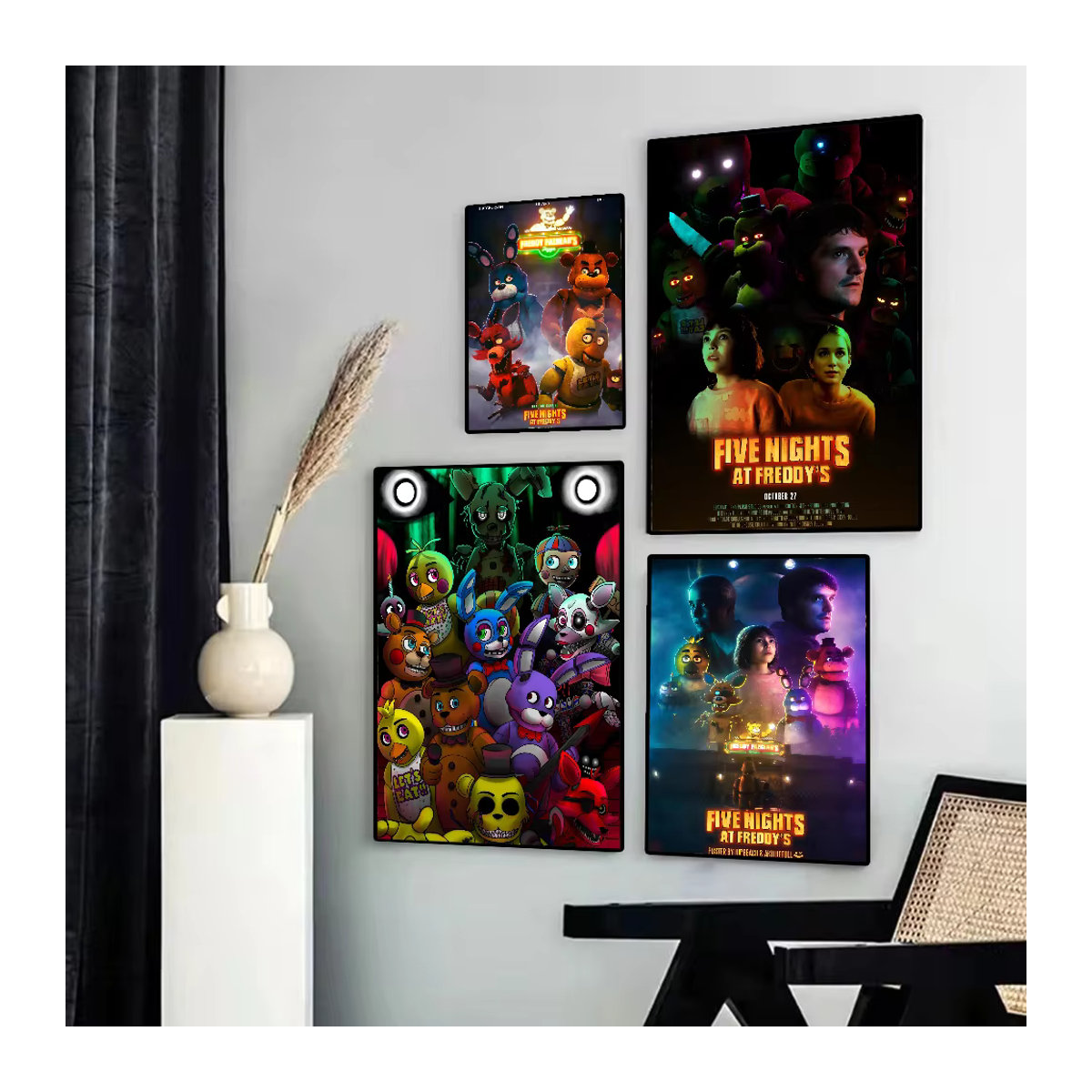 FNAF Five Nights im Freien Anime Poster selbstklebend wasserfestes Wanddekor für Zimmer und Bar in Mehrfarbig - Bild 1