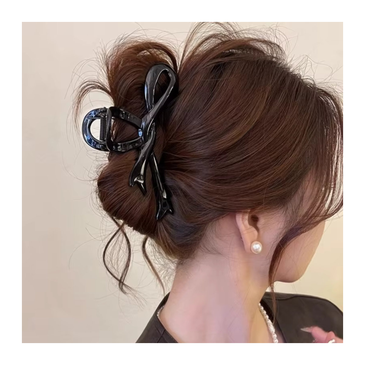 FORWOT Haarspange aus Acryl in Schwarz und Braun für Erwachsene, Breite: 13 cm - Bild 2