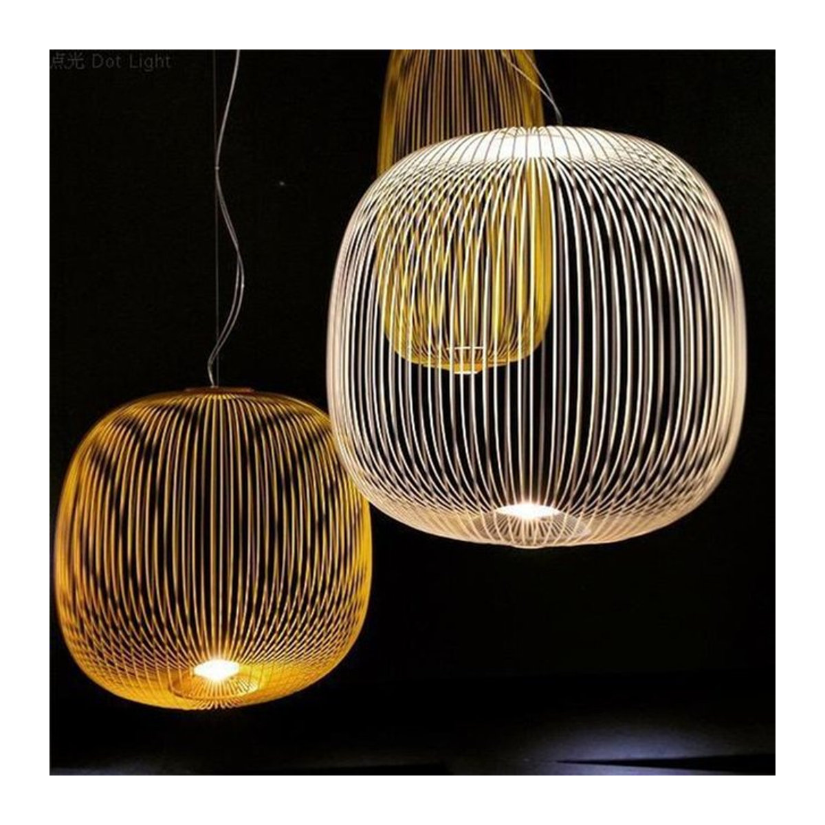 Foscarini Pendelleuchte in Schwarz, minimalistische Hängeleuchte im Vogelkäfig-Design - Bild 1
