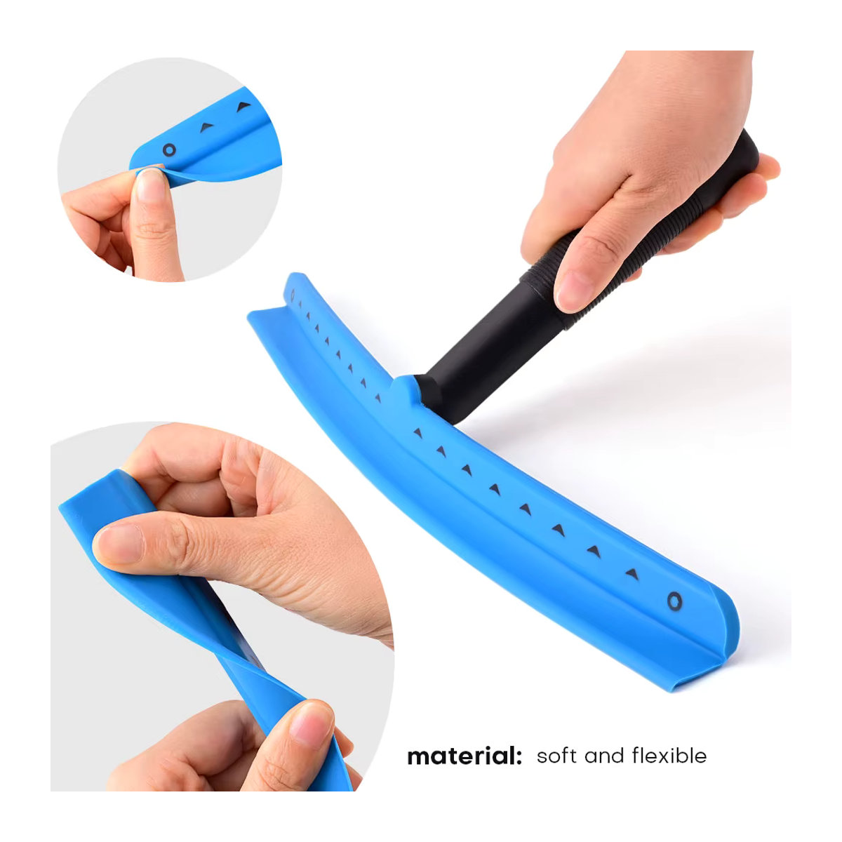FOSHIO T-Shape Duschabzieher in Blau für Glas und Spiegel mit Wandbehang und Griff - Bild 5
