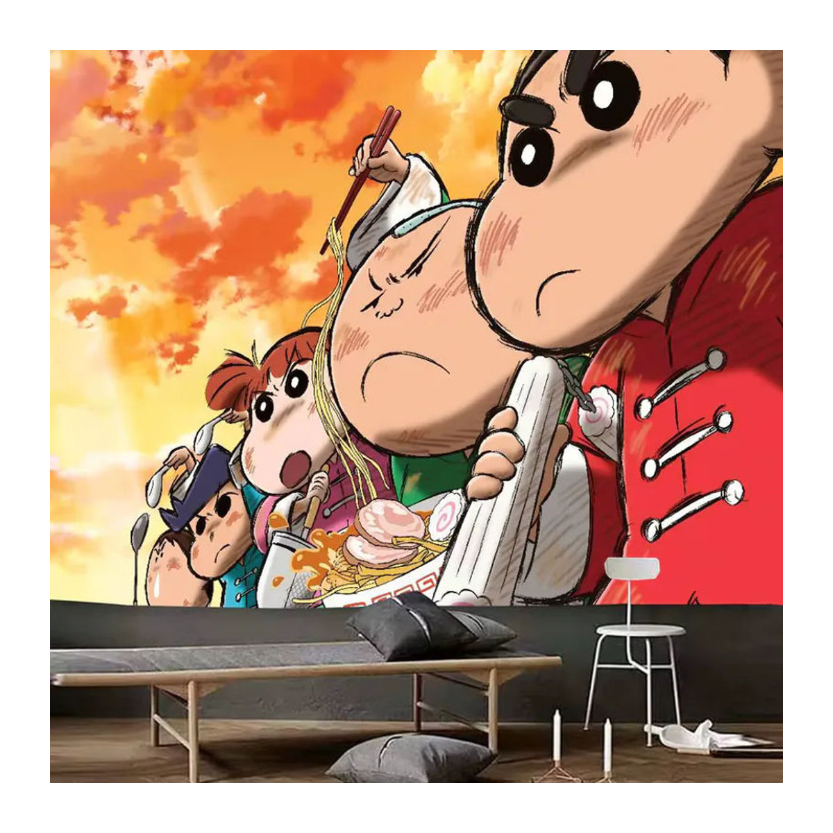 Fotohintergrund im japanischen Anime Crayon Shin-chan Design mit tropischem Sommer-Motiv, mehrfarbig, rechteckig - Bild 2