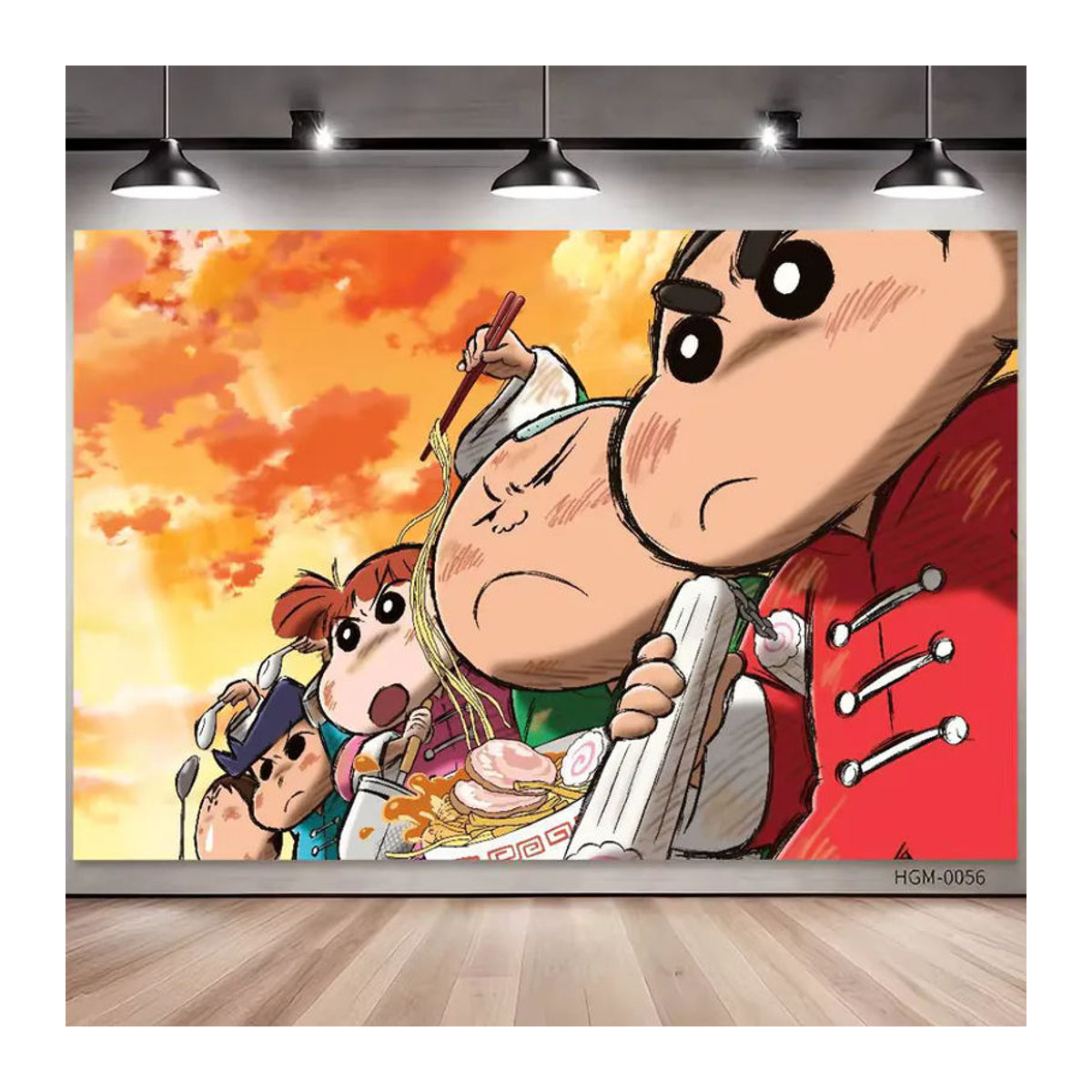 Fotohintergrund im japanischen Anime Crayon Shin-chan Design mit tropischem Sommer-Motiv, mehrfarbig, rechteckig - Bild 4