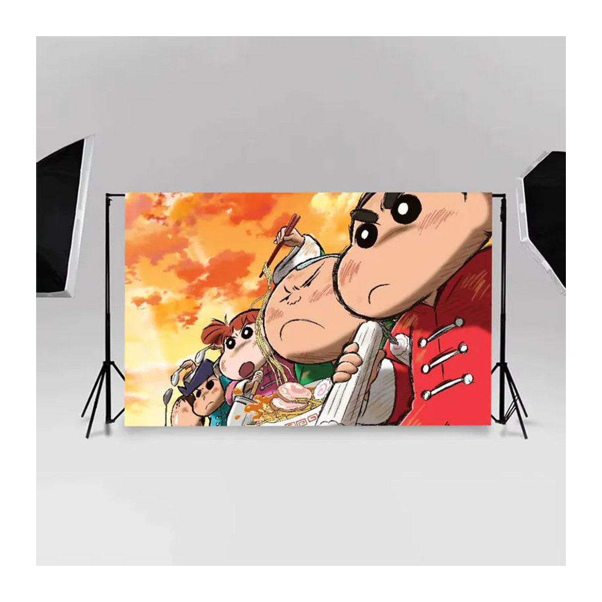 Fotohintergrund im japanischen Anime Crayon Shin-chan Design mit tropischem Sommer-Motiv, mehrfarbig, rechteckig - Bild 6