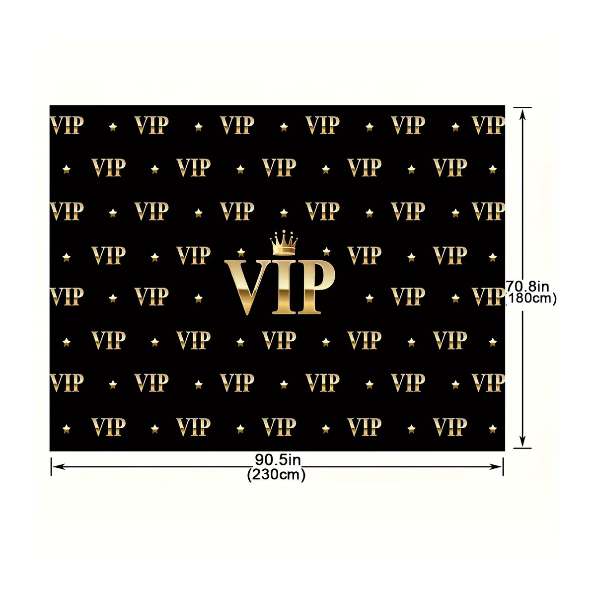 Fotohintergrund mit königlicher Krone in Schwarz-Gold für Abschlussball und Geburtstag, Rechteckig, B: 150 cm, H: 100 cm - Bild 3