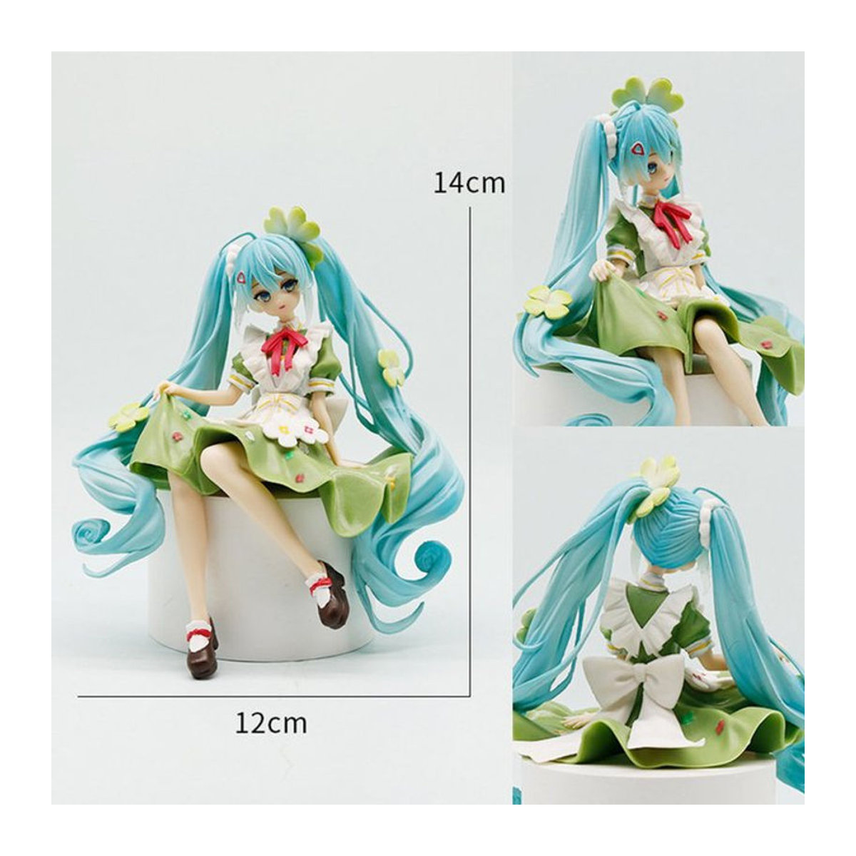 Four-Leaf Clover Fairy Anime Princess Figur in Grün aus Kunstharz als dekoratives Ornament - Bild 1