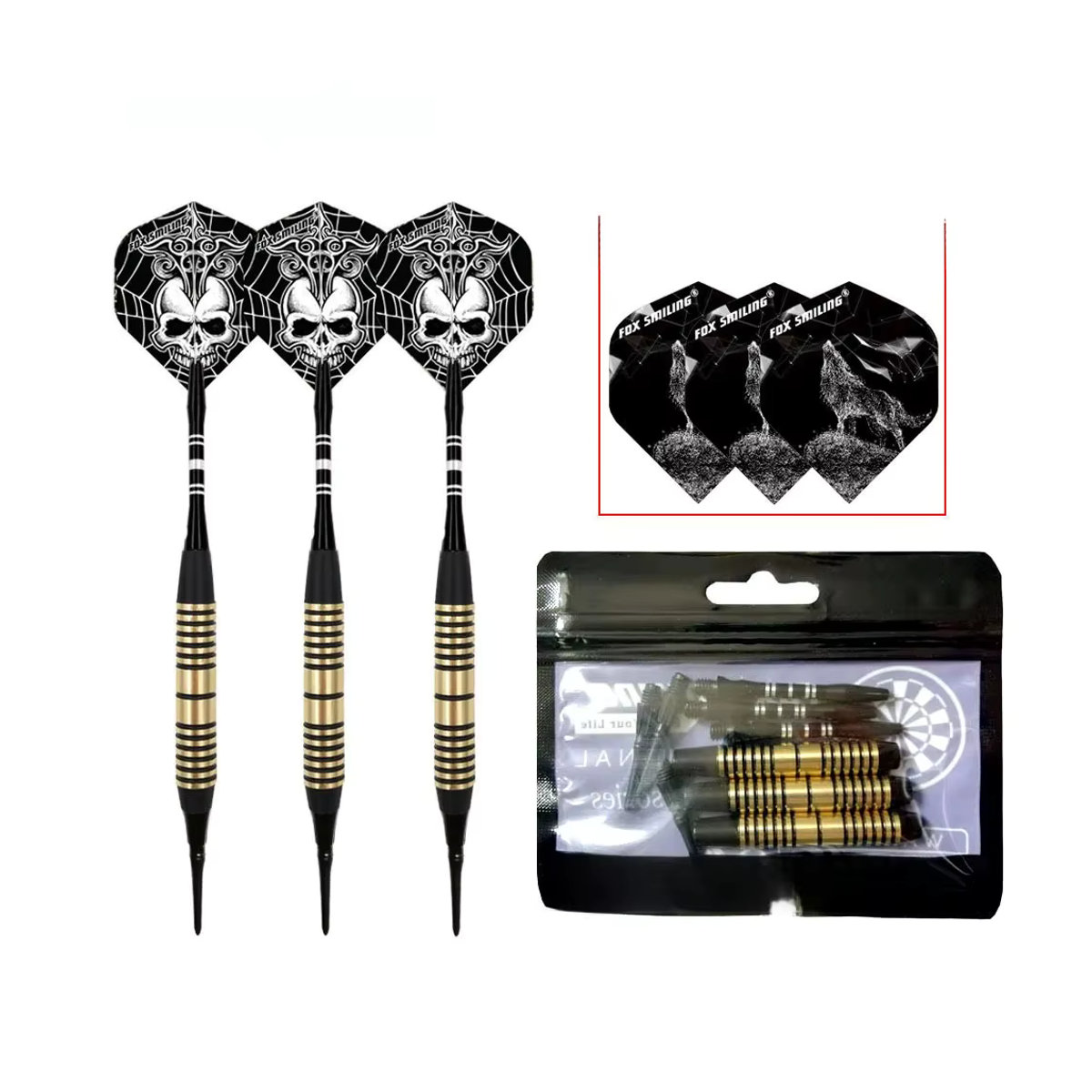 Fox Smiling 3er Set elektronische Softdarts mit Kupferfass und Aluminiumschienen in Bunt, 18 g - Bild 7