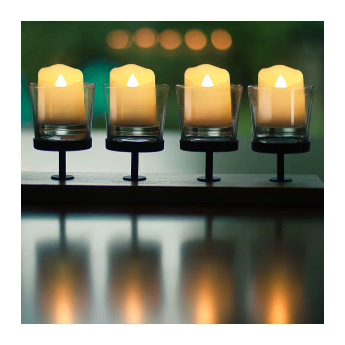 FPOO LED Flammenlose Kerzen mit Flackereffekt, elektrische Teelichter in Weiß mit Fernbedienung und Timer, USB-aufladbar für Hochzeit und Home Deko - Bild 3
