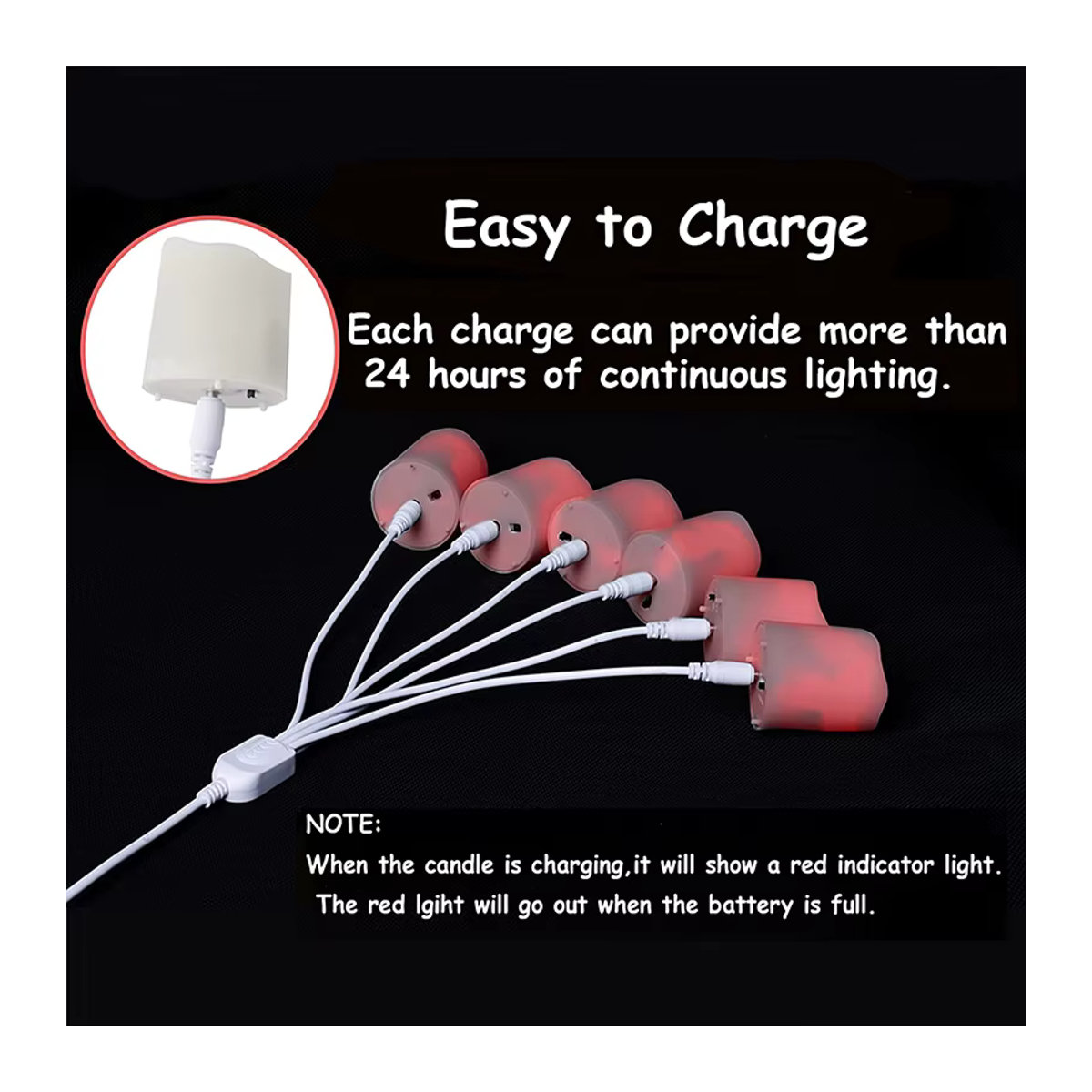 FPOO LED Flammenlose Kerzen mit Flackereffekt, elektrische Teelichter in Weiß mit Fernbedienung und Timer, USB-aufladbar für Hochzeit und Home Deko - Bild 4