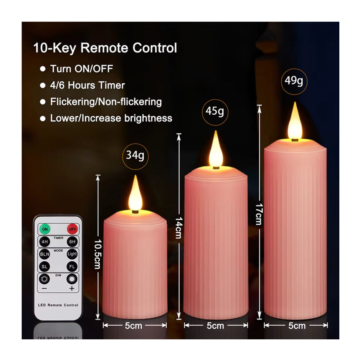 FPOO LED-Teelicht lila, wiederaufladbare elektrische Kerze mit Flackereffekt und Timer, USB-Betrieb, dekorativ für Hochzeit und Weihnachten - Bild 4