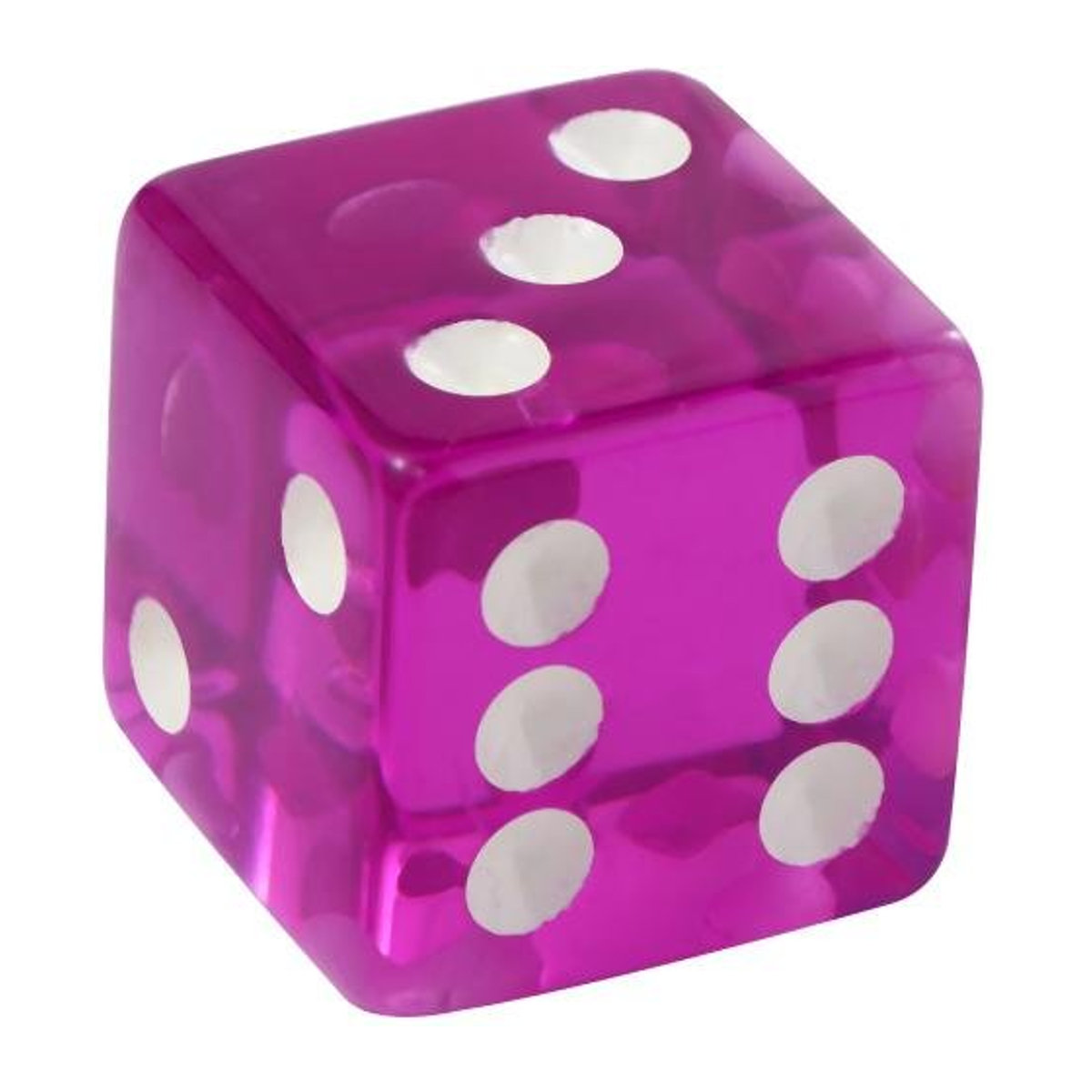 Freedom Outdoors Casino-Würfel D6 in Lila, transparentes Kunstharz mit 19 mm Durchmesser - Bild 1