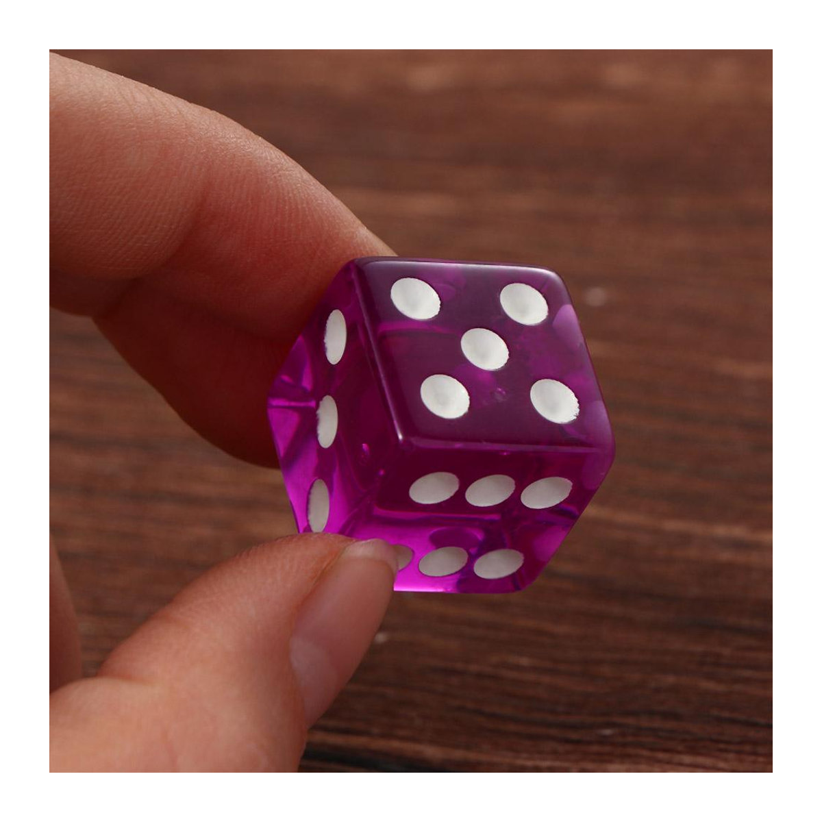 Freedom Outdoors Casino-Würfel D6 in Lila, transparentes Kunstharz mit 19 mm Durchmesser - Bild 2