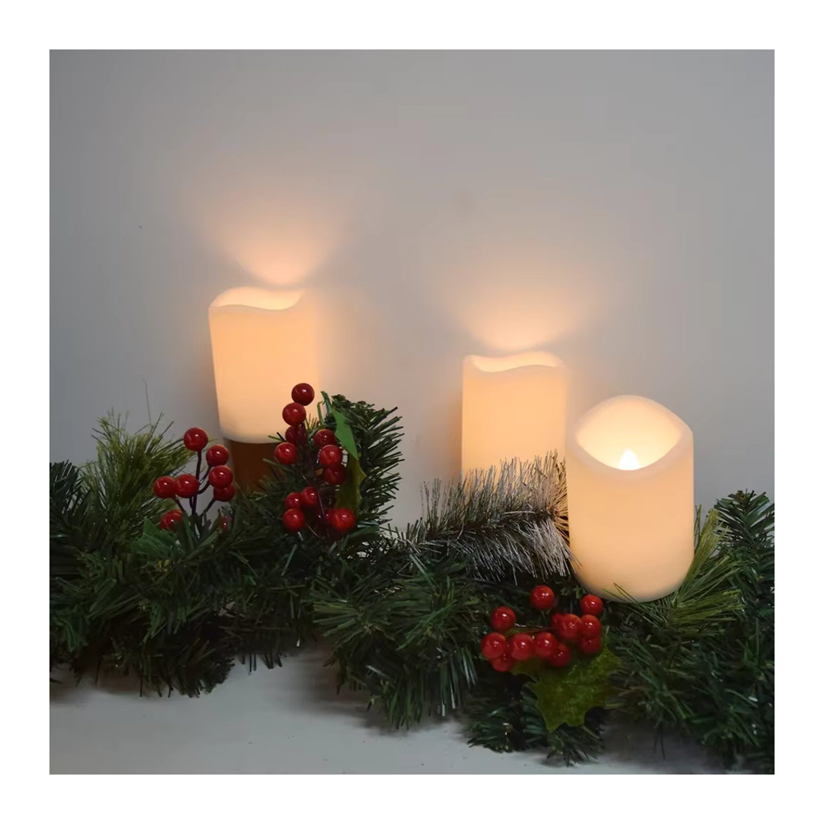 FREEPOWER LED Stumpenkerze in Weiß, zylindrische batteriebetriebene Flammenlose Kerze mit Fernbedienung, B/T/H: 7,62 x 7,62 x 10,16 cm - Bild 5