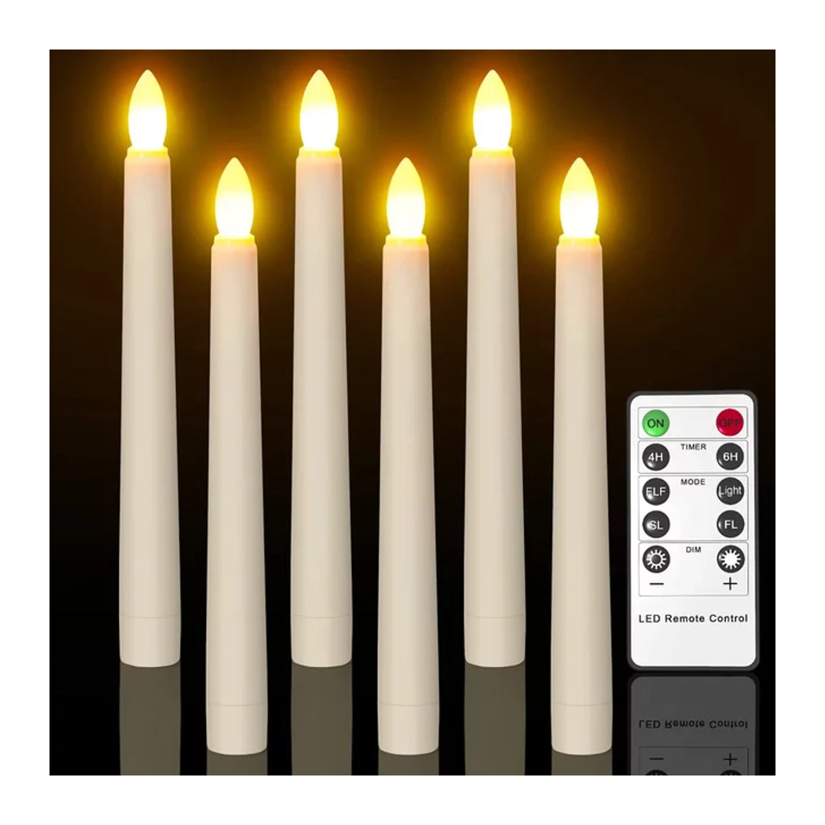 FREEPOWER LED-Tischleuchte in Weiß mit Timer und Fernbedienung, Flammenlose elektronische Stabkerzen für Party und Heimdekoration - Bild 1