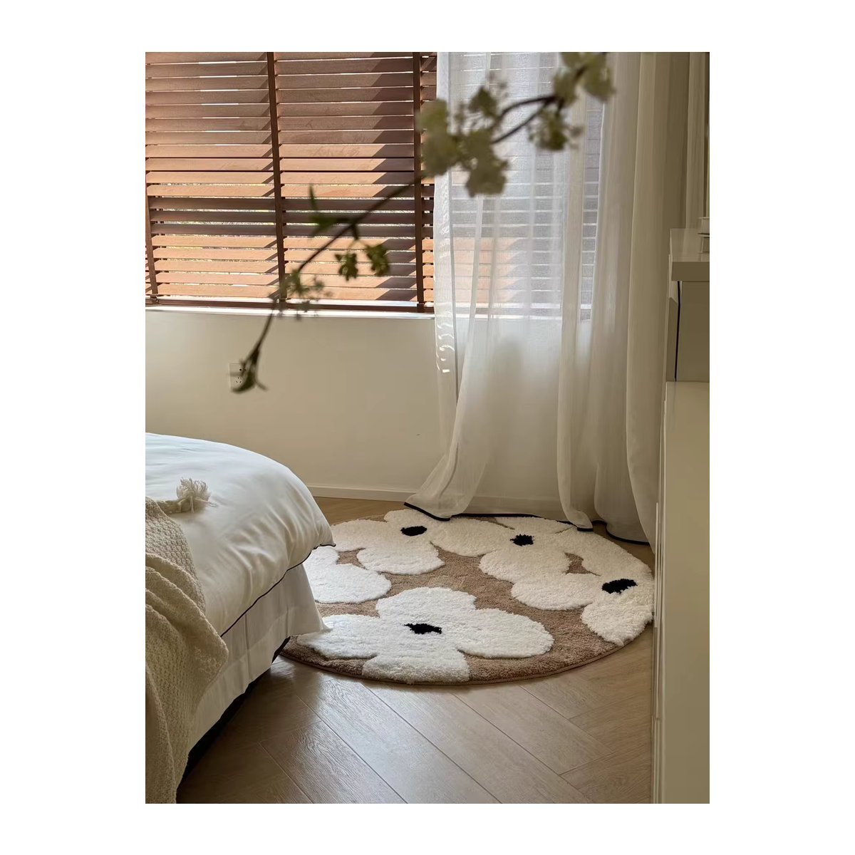 Freesia runder Teppich beige, weich und flauschig getuftet für Wohnzimmer, Schlafzimmer und Kinderzimmer - Bild 3