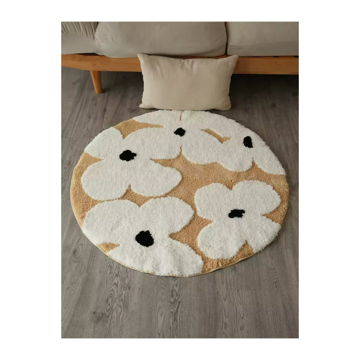 Freesia runder Teppich beige, weich und flauschig getuftet für Wohnzimmer, Schlafzimmer und Kinderzimmer - Bild 5