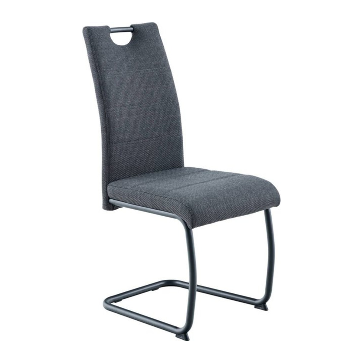 Freischwinger HARPER in Anthrazit mit Stoffbezug und Metallgestell B/H/T: 43 x 99 x 60 cm - Bild 2