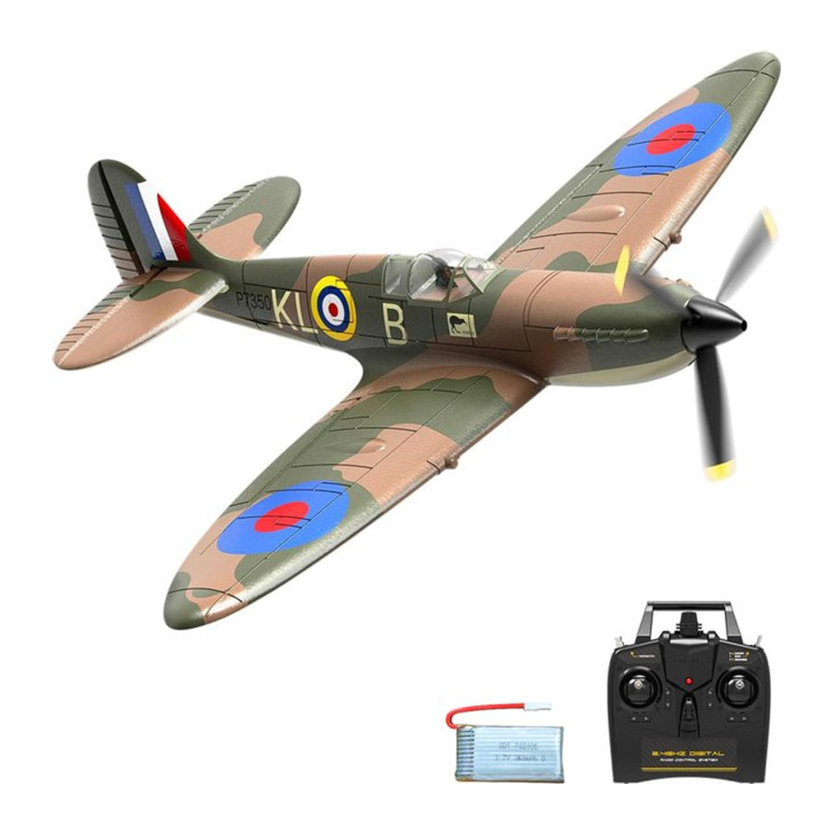 Fremego Spitfire RC Flugzeug 2,4G 4CH mit Xpilot Stabilisator und EPP Material, Bunt, Spannweite: 400 mm - Bild 1